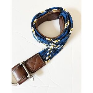 Lands End blue/yellow braided nautical belt L